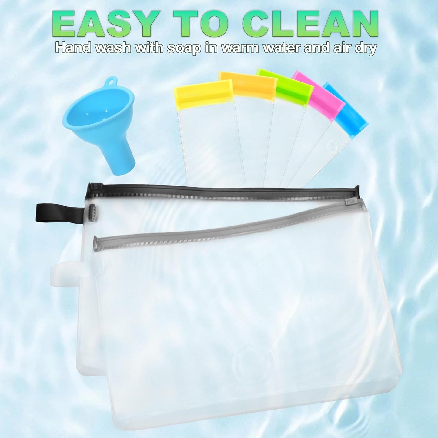 travel-protein-powder-container-set---25pcs-including-21-single-dose-bags-4-large-zip-up-bags-funnels-spoons-labels-spring-buckle---on-the-go-storage-solution-5