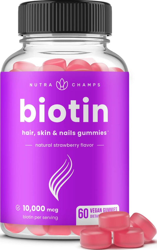 high-potency-nutrachamps-biotin-gummies-10000mcg-for-hair-skin-nails---hair-vitamins-for-women-men-kids---vegan-non-gmo-hair-health-supplement---5000mcg-per-gummy-1