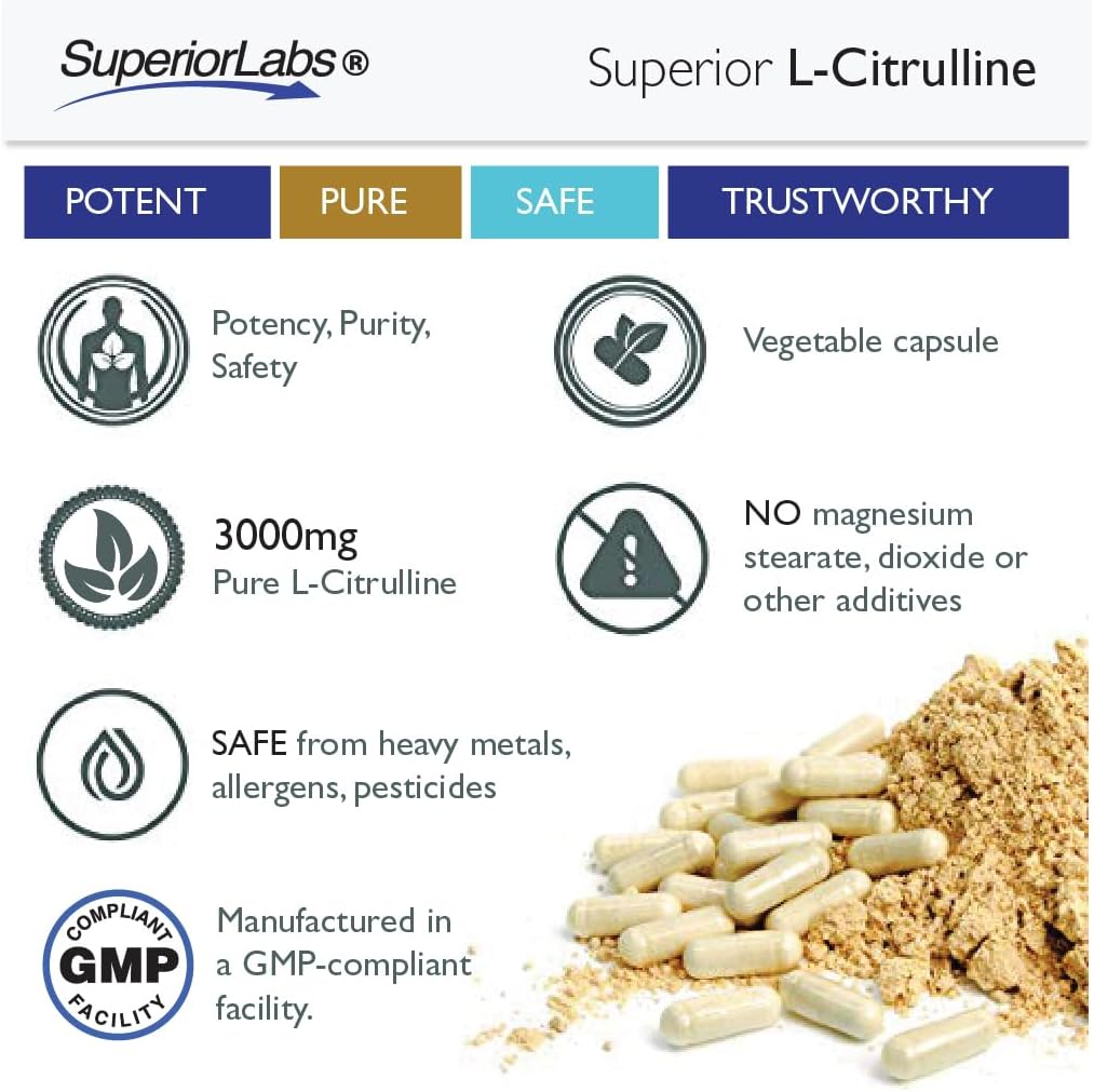 high-quality-l-citrulline-supplement---3000mg-dosage---150-veg-caps---promotes-vasodilation-energy-heart-health---superior-labs-4
