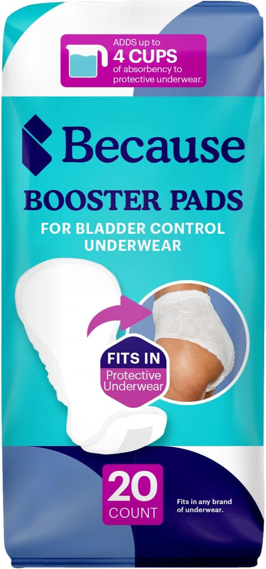 premium-incontinence-booster-pads---adds-extra-absorbency-to-adult-diapers---super-soft-with-adhesive-strip-backing---unisex---20-count-1