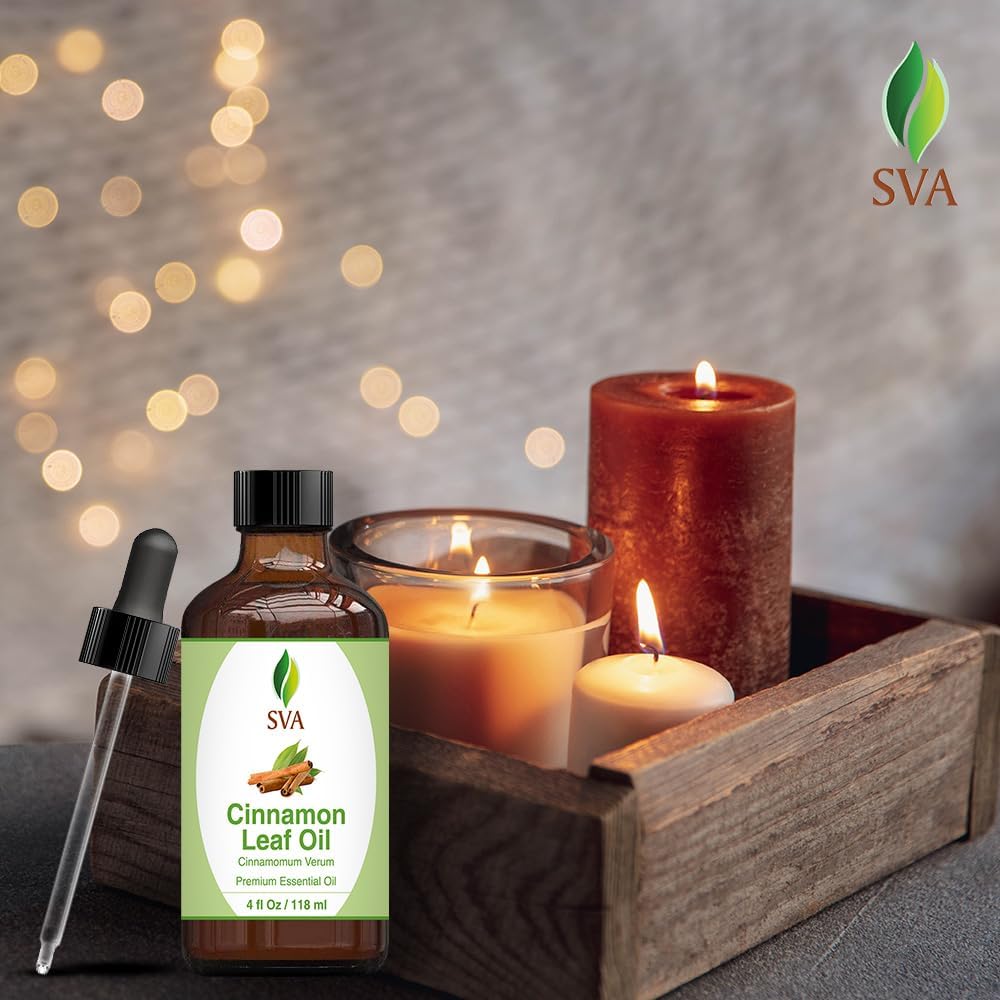 4oz-sva-organics-cinnamon-leaf-essential-oil---100-natural-for-diffuser-hair-skin-care-aromatherapy-massage-soap-candle-making---includes-dropper-7