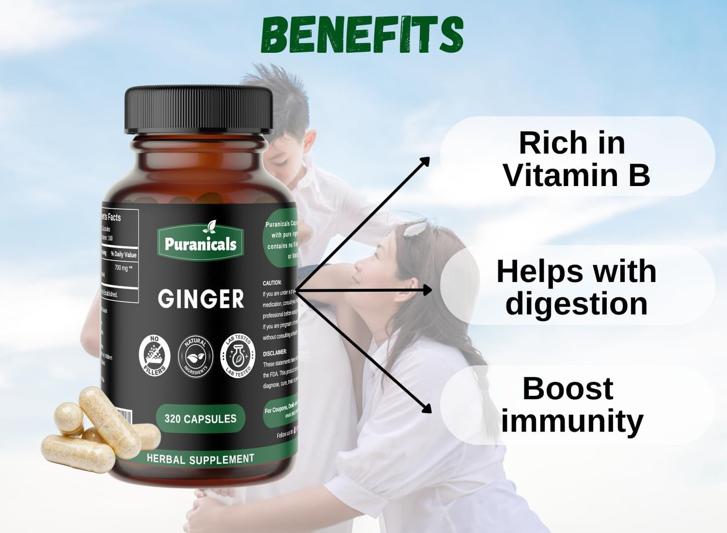 Ginger Root Powder Capsules - 320 Count | Non GMO & Gluten Free | 700mg Per Serving | Herbal Supplement made with Pure Ginger - Espot.com.au