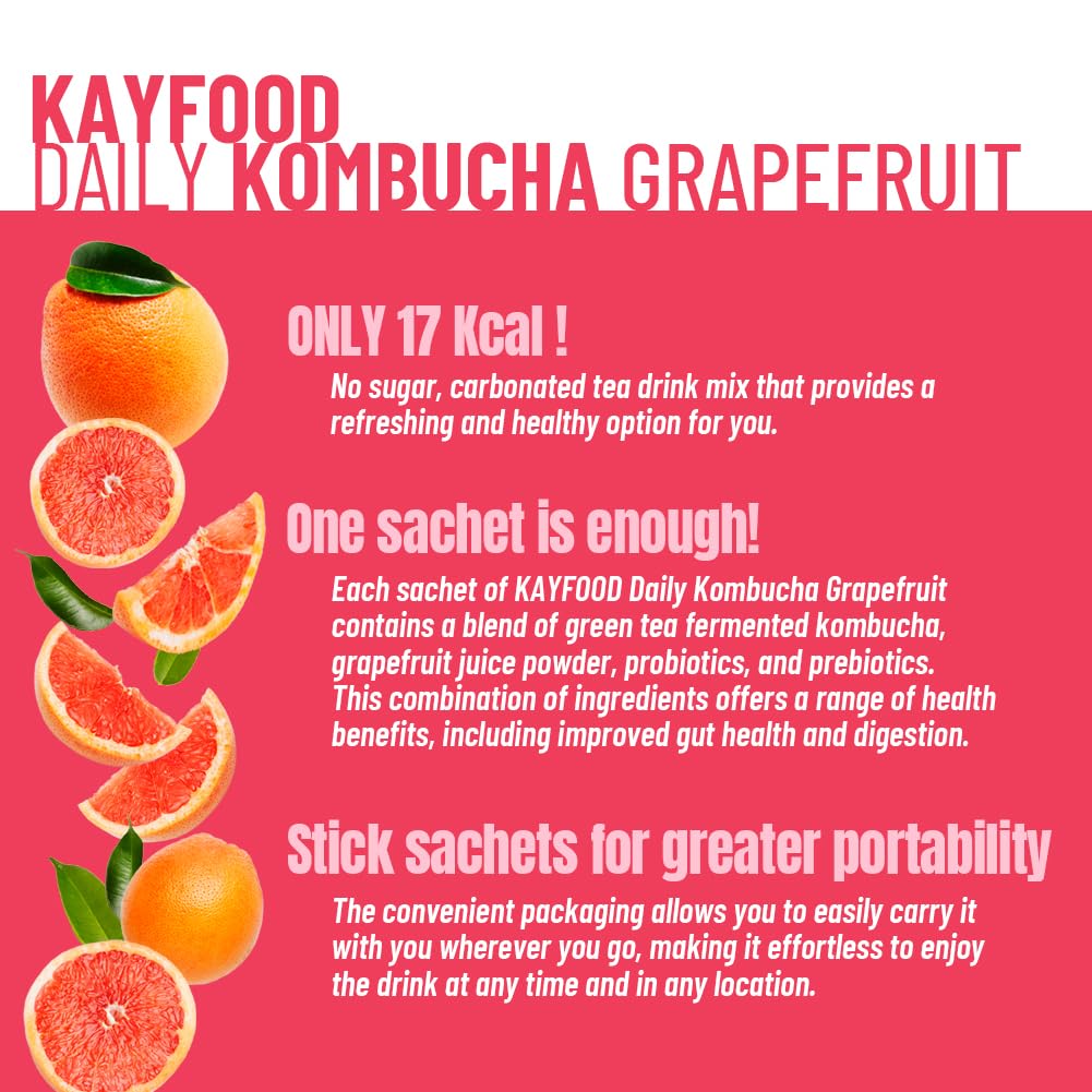 gut-healthy-kiwi-kombucha-tea-powder-mix-with-probiotics-prebiotics---zero-sugar-sparkling-beverage-for-iced-or-hot-tea-workout-tea---20-sticks-in-reusable-bottle-set---grapefruit-flavor-6