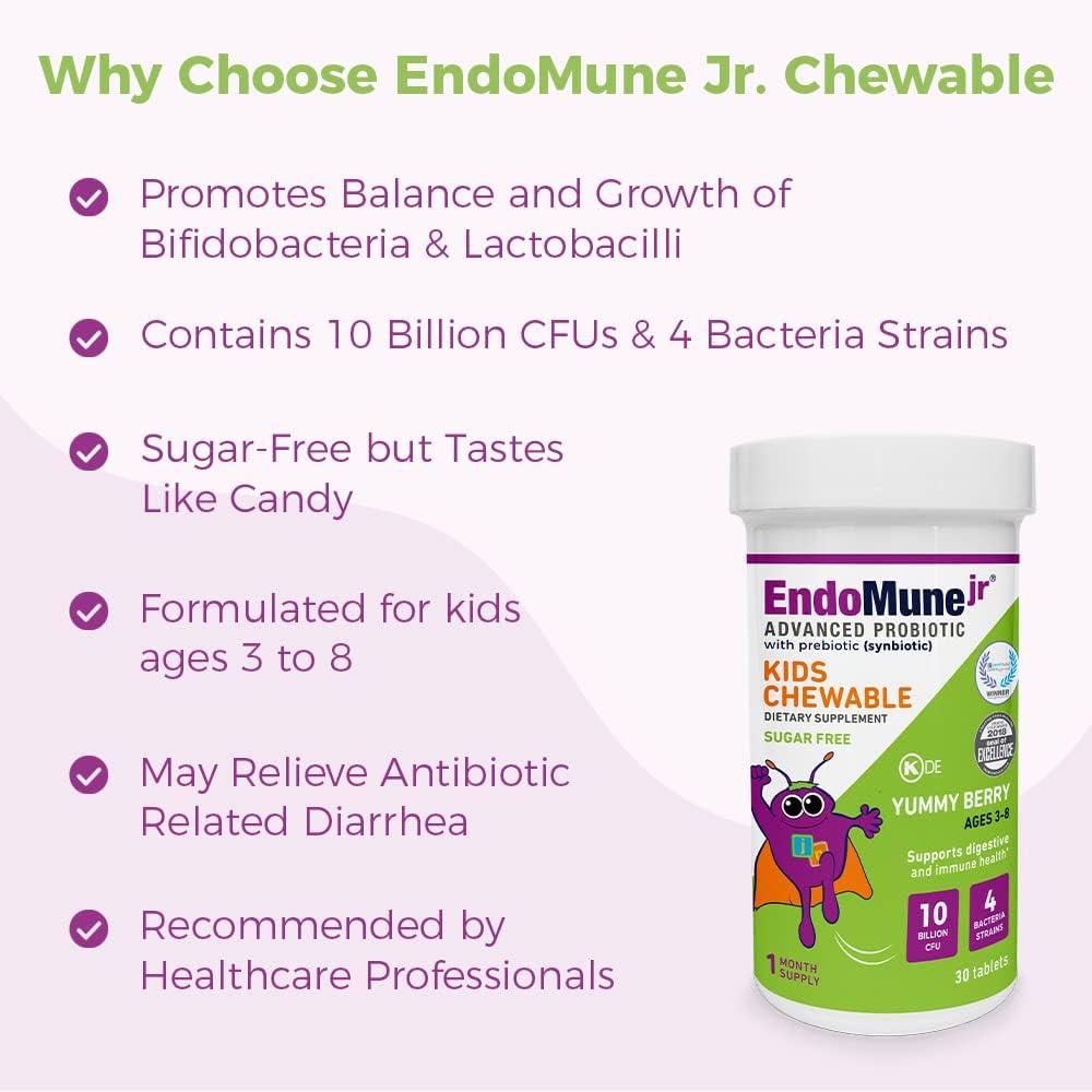 physician-formulated-kids-probiotic-with-prebiotic-10-billion-cfus-4-bacterial-strains-and-fos-chewable-tablets-endomune-jr-advanced-3