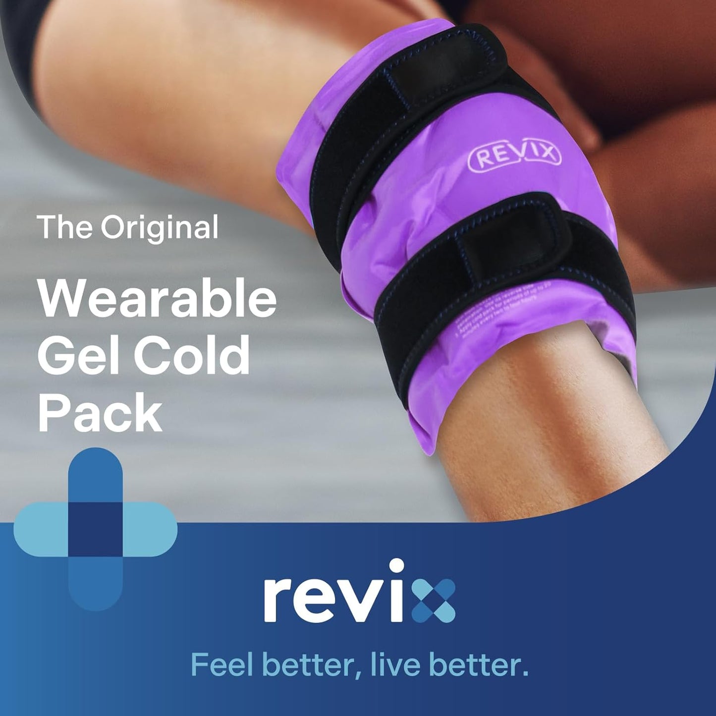 REVIX Gel Knee Ice Pack - Reusable Cold Compress Therapy for Swelling, Bruises, Arthritis - Hands-Free Application - Injury Relief - Espot.com.au