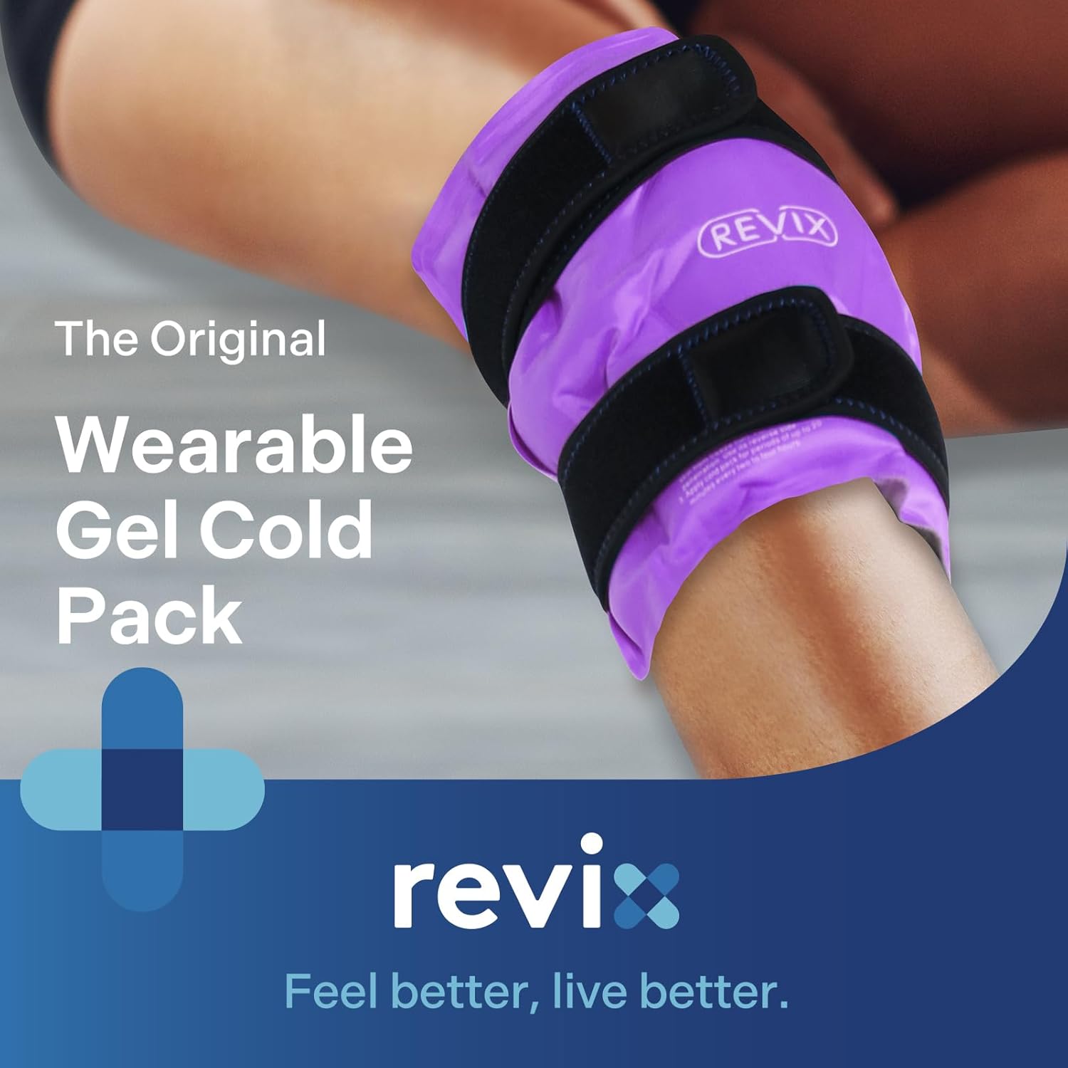 REVIX Gel Knee Ice Pack - Reusable Cold Compress Therapy for Swelling, Bruises, Arthritis - Hands-Free Application - Injury Relief - Espot.com.au