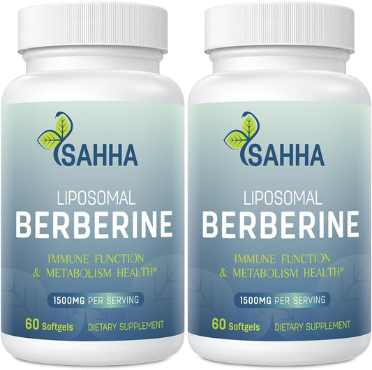 High Absorption Berberine HCL Supplement 1500mg - Liposomal Capsules for Immune & Metabolism Support - AMPK Activator - 120 Softgels - Espot.com.au