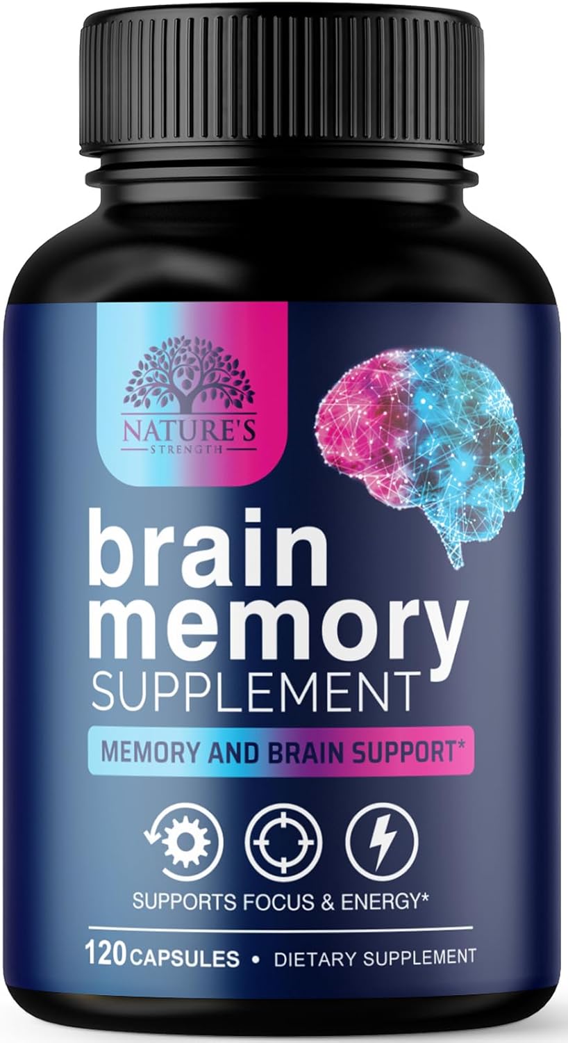 Advanced Brain Health Memory Vitamins - Cognitive Formula for Memory, Focus & Energy - Natural Brain Supplements with Bacopa, Phosphatidylserine, DMAE - 120 Capsules - Espot.com.au