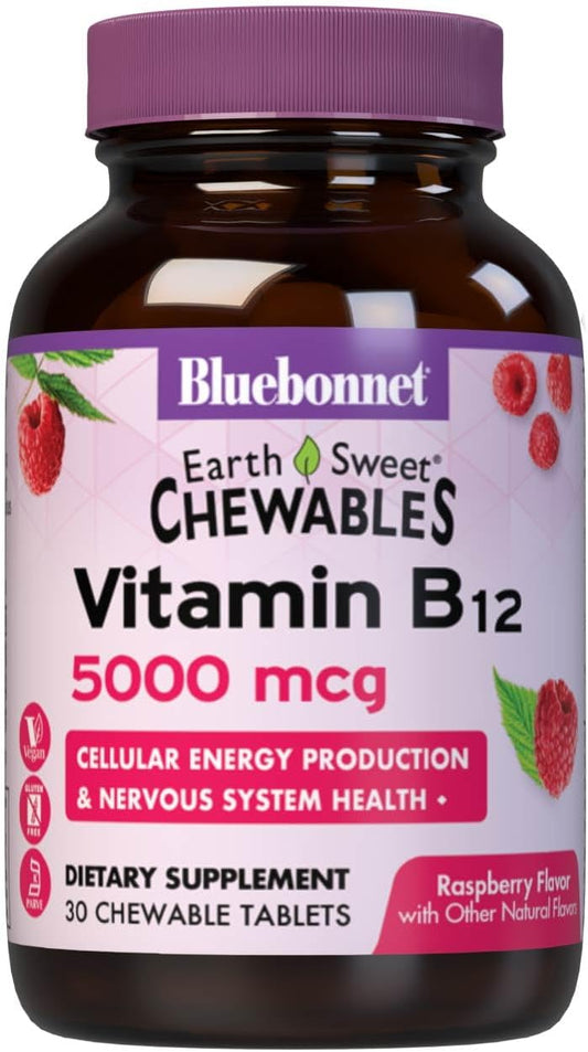 bluebonnet-nutrition-earth-sweet-vitamin-b12-5000-mcg-chewable-tablets---soy-free-gluten-free-dairy-free-vegan---raspberry-flavored---30-chewable-tablets-1