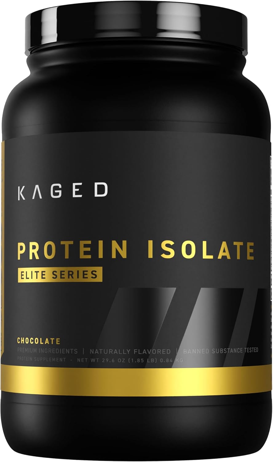 Chocolate Kaged Protein Powder Elite: High-Quality 100% Isolate Blend Whey, Casein, and Milk Protein for Muscle Recovery and Building - 2lbs - Espot.com.au