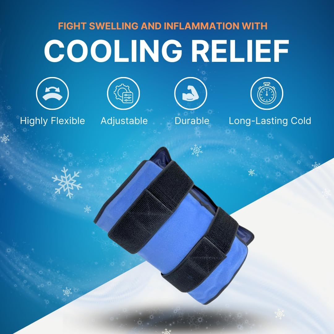 flexible-gel-ice-pack-with-straps---cold-compress-for-injuries---reusable-medical-ice-wrap-for-back-shoulders-legs-knees---half-size-2