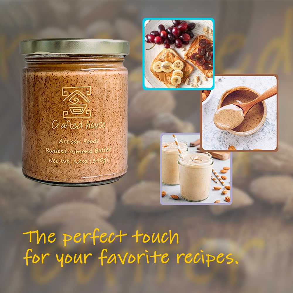 crafted-house-organic-chunky-almond-butter---12-oz-340g---non-gmo-gluten-free-keto-paleo-vegan---made-with-pure-cane-sugar---natural-almond-butter-4