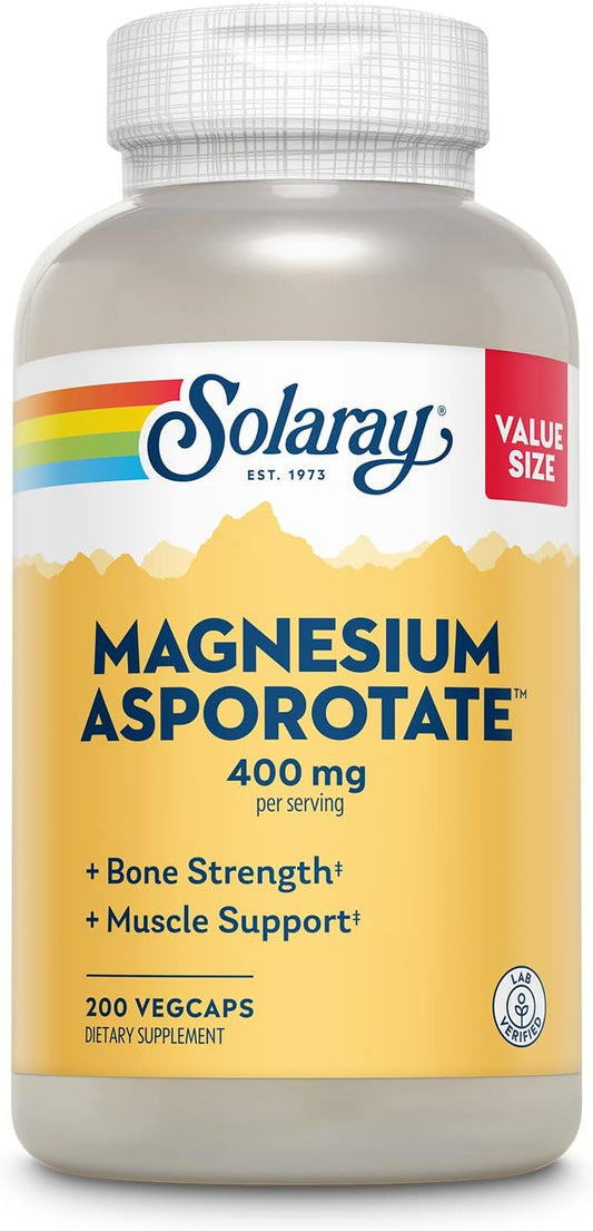 Solaray Magnesium Asporotate 400 mg - Chelated Supplement for Bone, Muscle, Nerve Support - Espot.com.au
