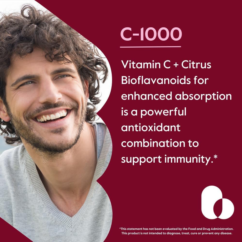Vitamin C 1000mg Capsules with Citrus Bioflavinoids - 480 Vegetarian Capsules - Non GMO, Gluten Free, Vegan - Pack of 4 × 120 - Espot.com.au