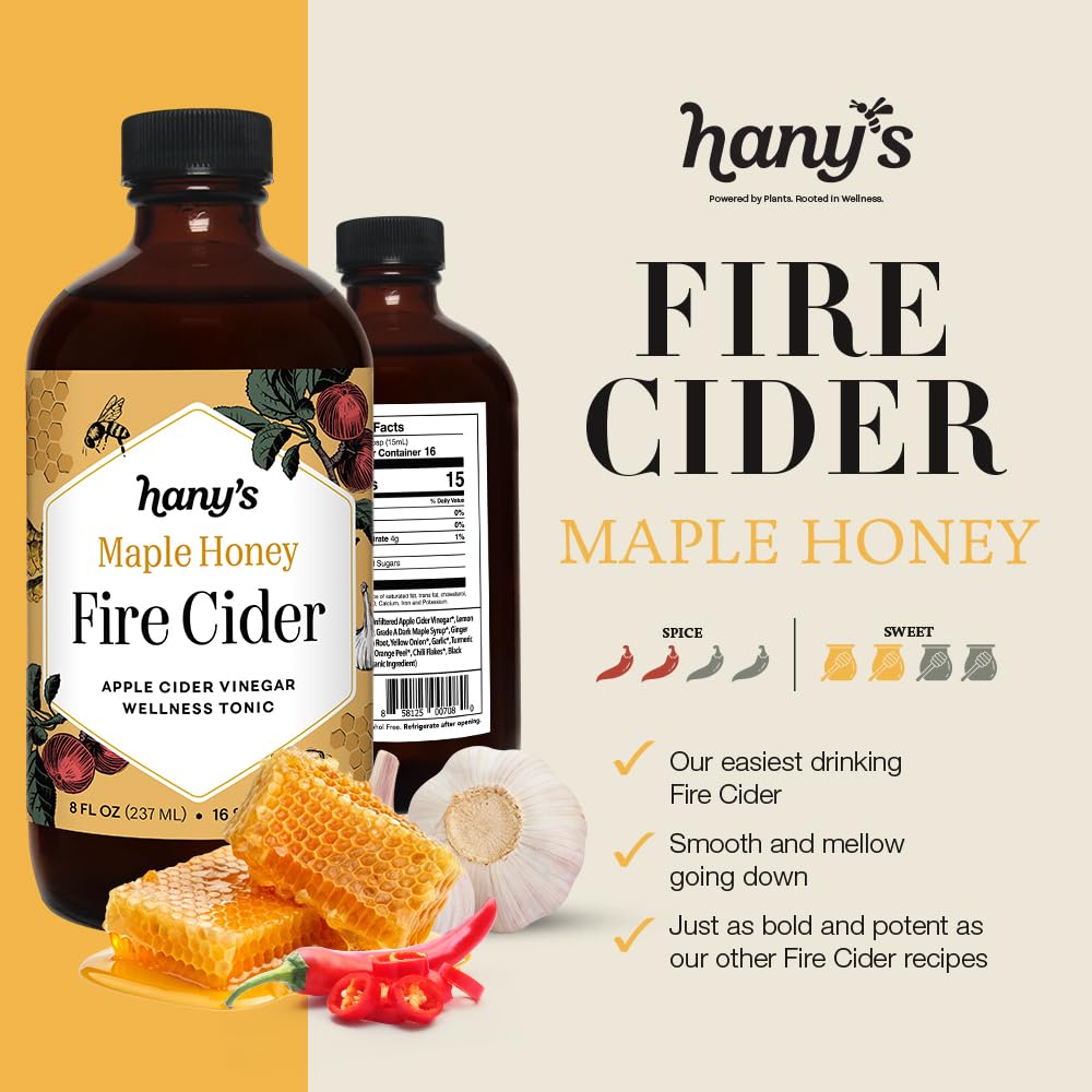 hanys-harvest-maple-honey-fire-cider-16-fl-oz-glass-bottle---all-natural-immune-digestive-support---small-batch-handcrafted-2