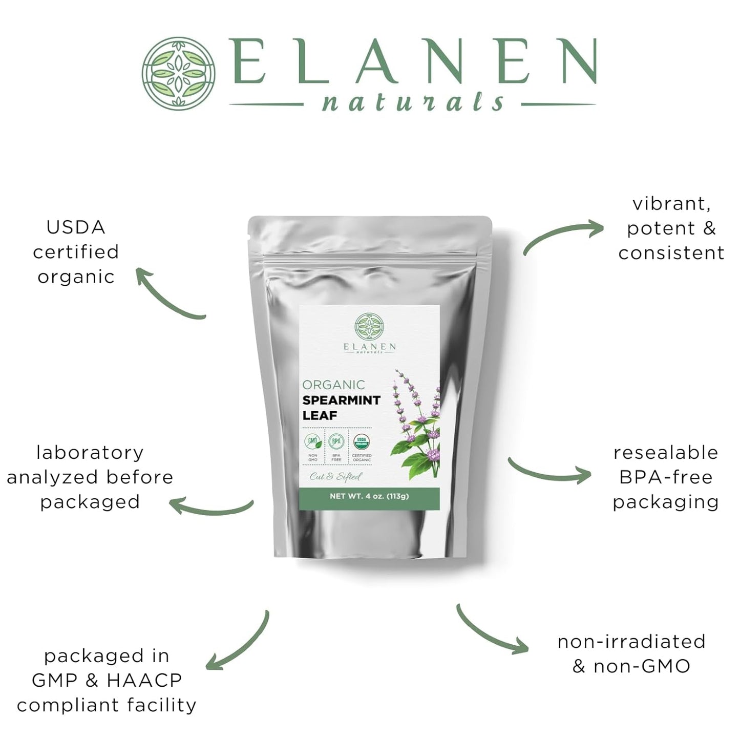 organic-spearmint-leaves-4-oz---usda-certified-loose-leaf-tea-dry-mint-cut-sifted---elanen-naturals-2