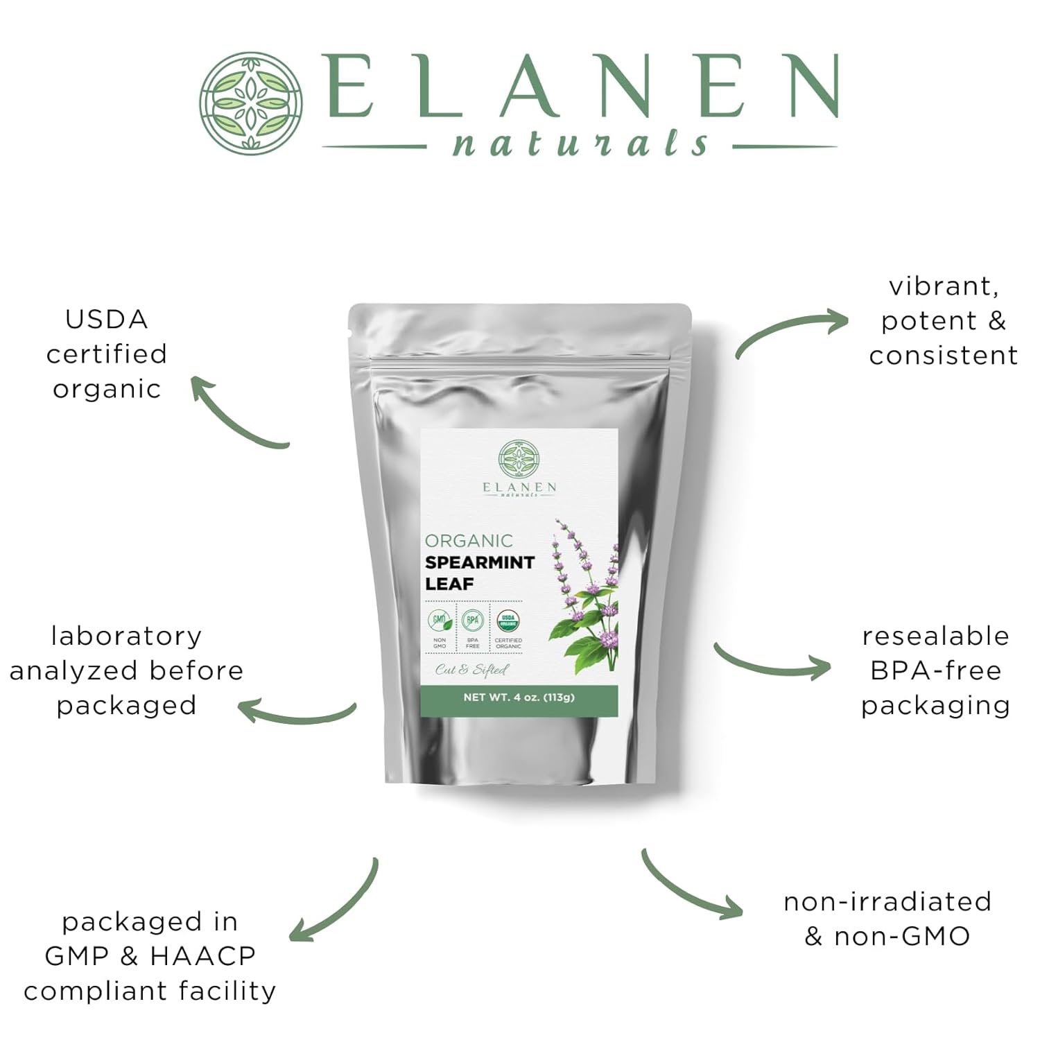 organic-spearmint-leaves-4-oz---usda-certified-loose-leaf-tea-dry-mint-cut-sifted---elanen-naturals-2