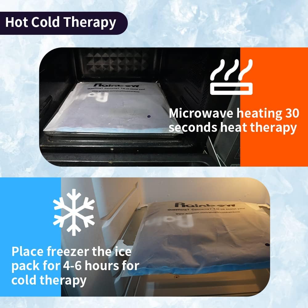 Flexible Rainbow Knee Gel Ice Pack Wrap - Large Reusable Cold Therapy for Pain Relief, Injuries, Surgery, Arthritis - Hot Cold Compress 19.5x10 for ACL & Knee Replacement - Espot.com.au