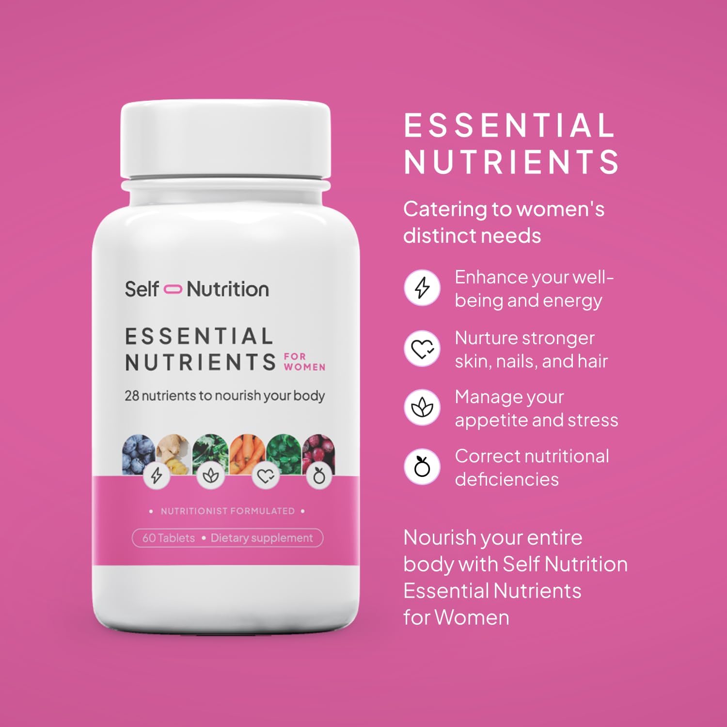 Vegan Women's Multivitamin with 28 Nutrients for Energy, Sleep, Skin, and Cravings - Gluten-Free, Keto-Friendly, USA-Made - 2-Month Supply - Espot.com.au