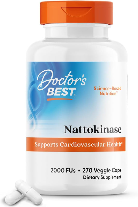 Non-GMO Vegan Nattokinase Supplement 270 Veggie Capsules by Doctor's Best - Gluten Free - Espot.com.au