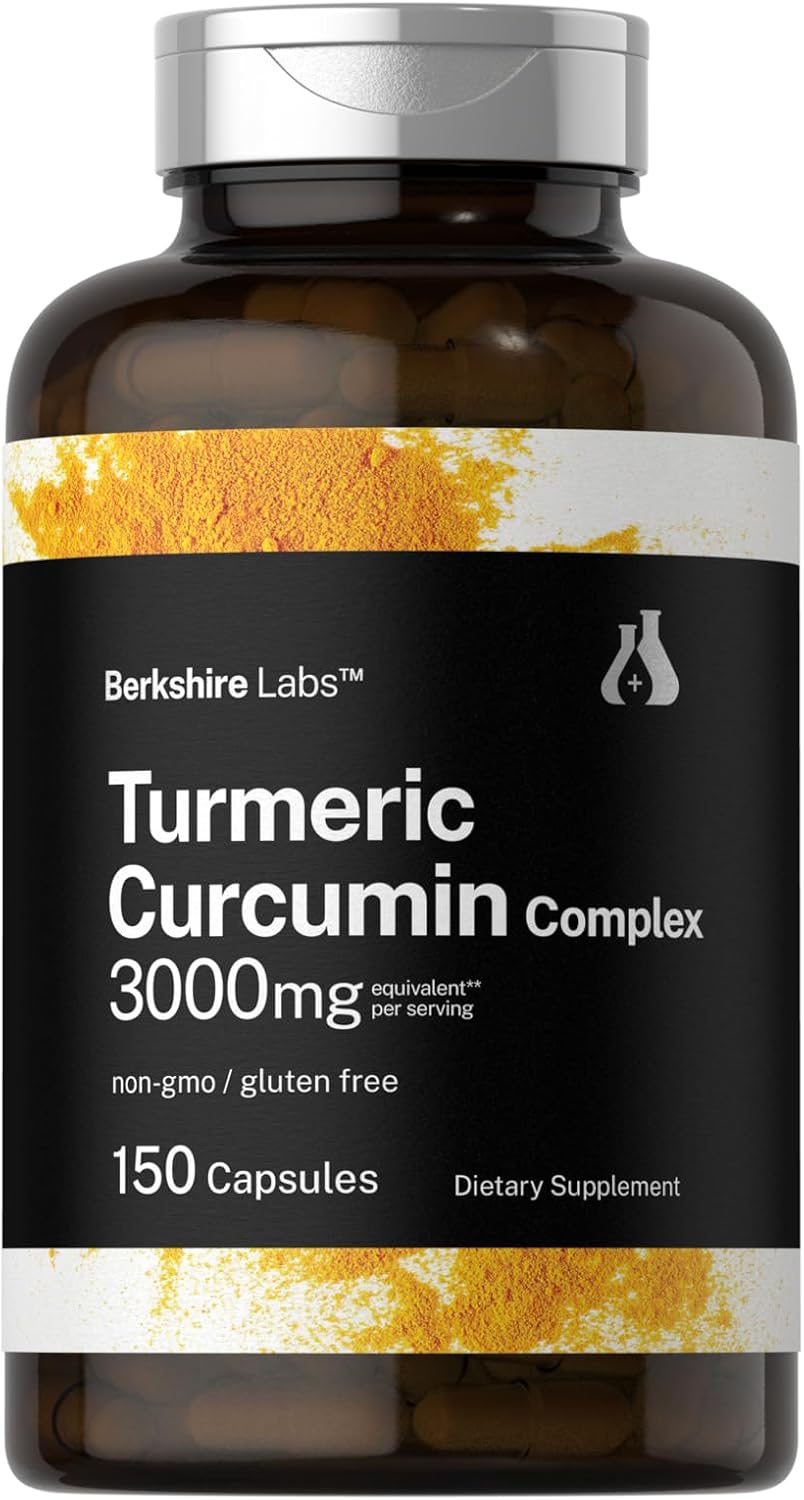 Berkshire Labs Turmeric Curcumin 3000mg Capsules with Black Pepper Extract - Non-GMO, Gluten Free Herbal Supplement - Espot.com.au