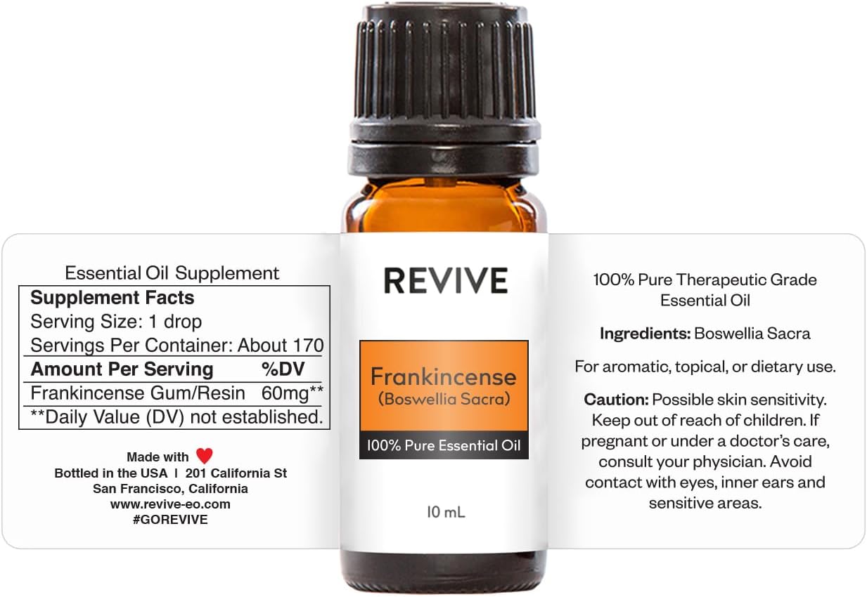 Revive Essential Oils Frankincense Boswellia Sacra 10mL - 100% Pure Therapeutic Grade Essential Oil for Aromatherapy, Diffuser, Massage, Skin & Hair Care - Espot.com.au