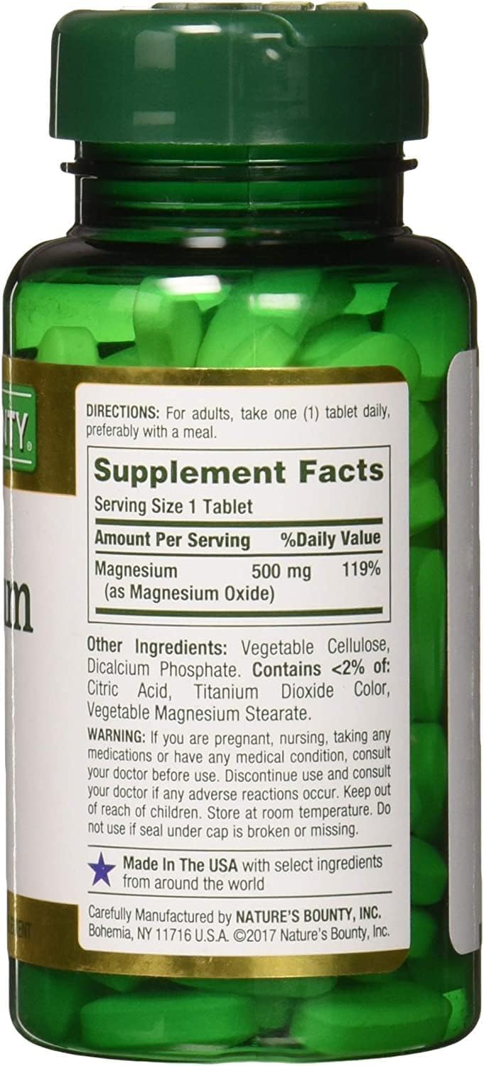 high-potency-natures-bounty-magnesium-oxide-tablets---500mg-100-count---promotes-bone-muscle-health---dietary-supplement-for-overall-wellness-3