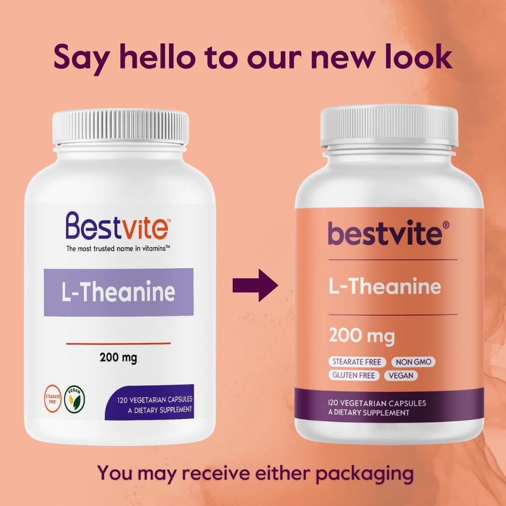 360-vegetarian-capsules-of-bestvite-l-theanine-200mg---vegan-non-gmo-gluten-free---no-stearates---pack-of-120-x-3-3