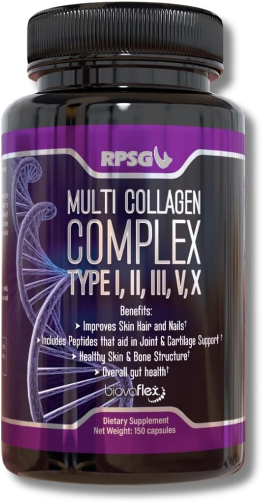 150 Count Multi Collagen Capsules for Men and Women - Types I, II, III, V, X - Espot.com.au