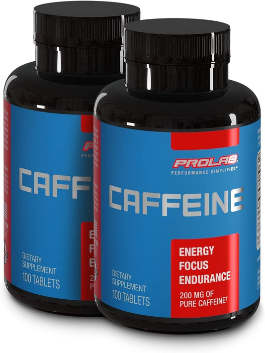 100 Count ProLab Caffeine Tablets - Energy Boost Supplement for Focus and Alertness - Espot.com.au