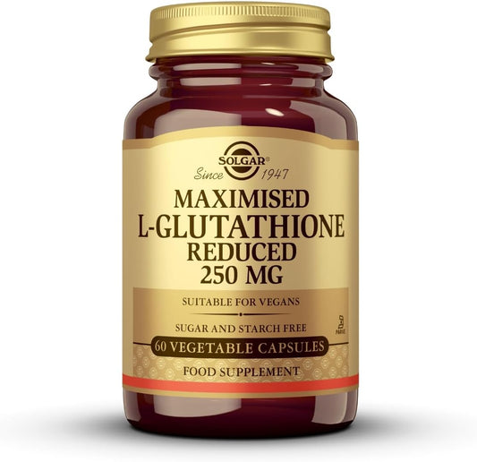 Solgar L-Glutathione 250mg Capsules - Antioxidant Support - Free Form Amino Acids - Non-GMO, Vegan, Gluten Free - 60 Servings - Espot.com.au