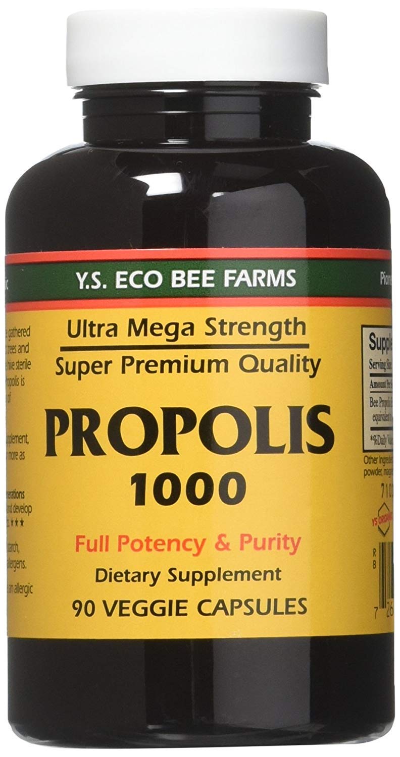 YS Eco Bee Farms Propolis 1000 - 360 Capsules, Pack of Four - Natural Bee Propolis Supplement for Immune Support - Espot.com.au