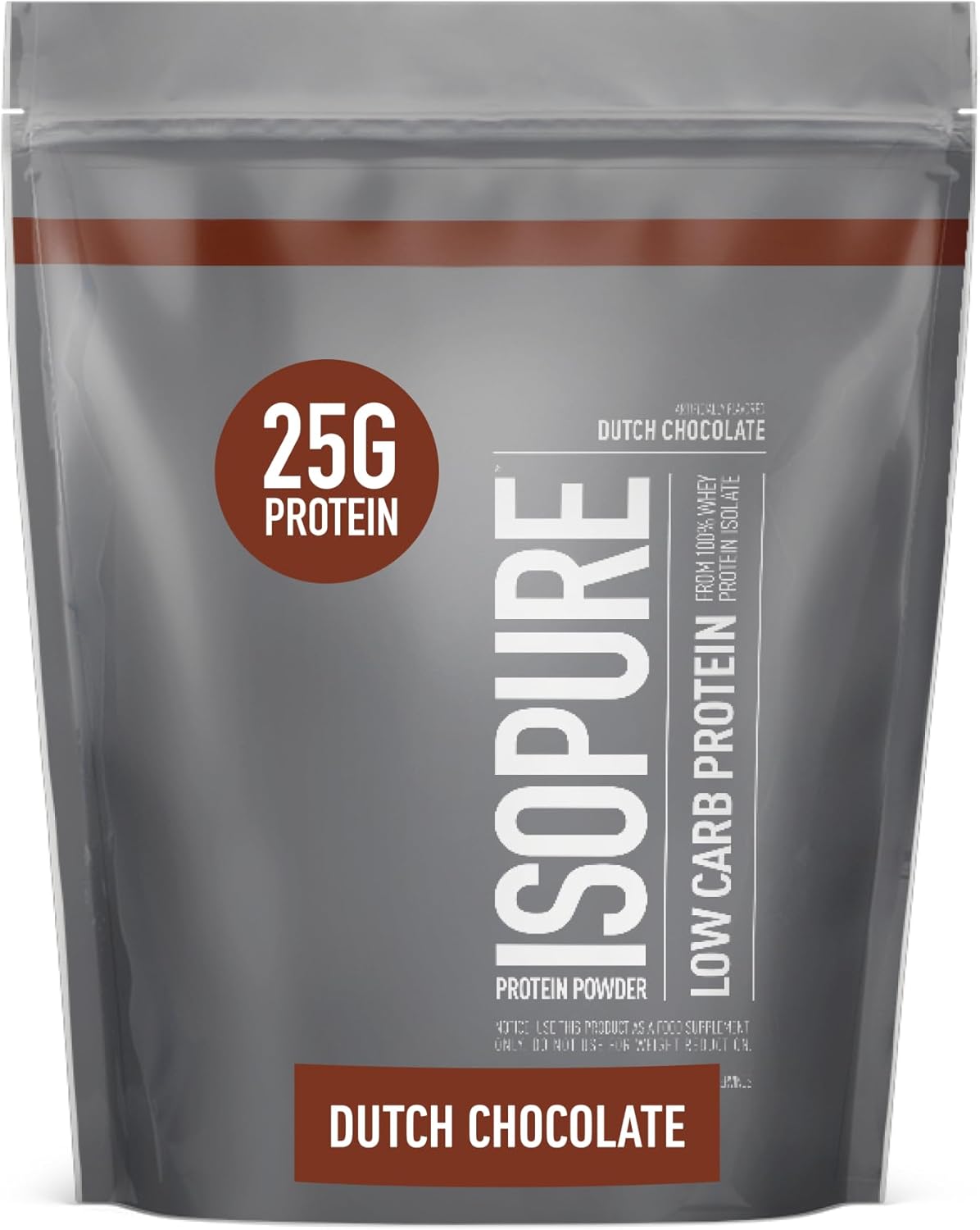 Isopure Low Carb Whey Isolate Protein Powder - Dutch Chocolate Flavor - 25g Protein Per Serving - Lactose & Gluten Free - With Vitamins - 1 Lb, 14 Servings - Espot.com.au