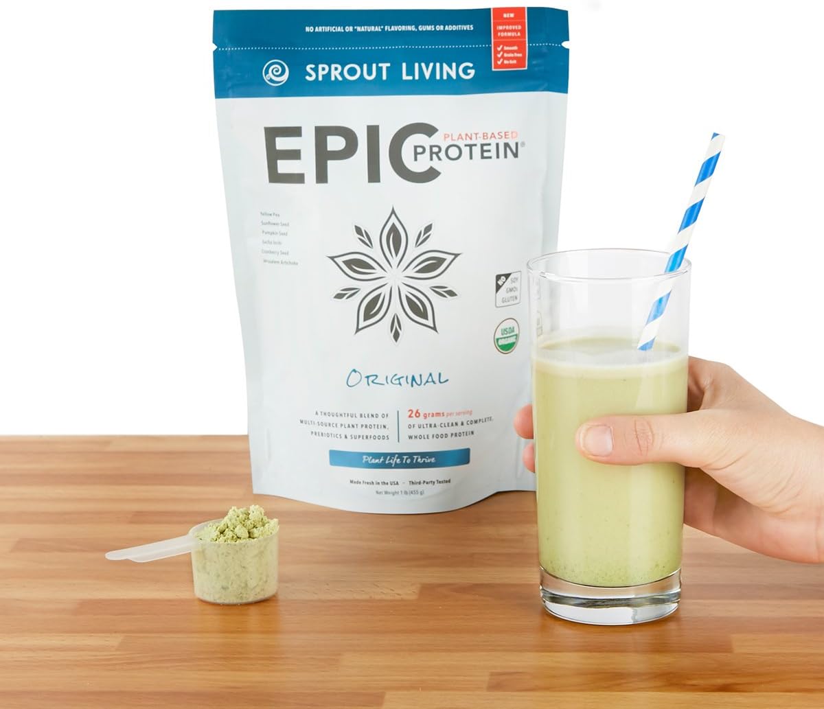 organic-plant-based-protein-powder-with-superfoods---unflavored-vegan-non-dairy-non-gmo-gluten-free-sugar-free---perfect-keto-drink-mix---5-lb-3