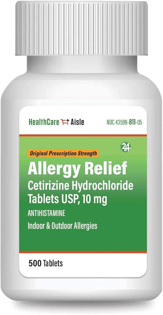 500 Tablets of Cetirizine Hydrochloride 10mg for Allergy Relief - Original Prescription Strength Medication for 24-Hour Relief - Espot.com.au