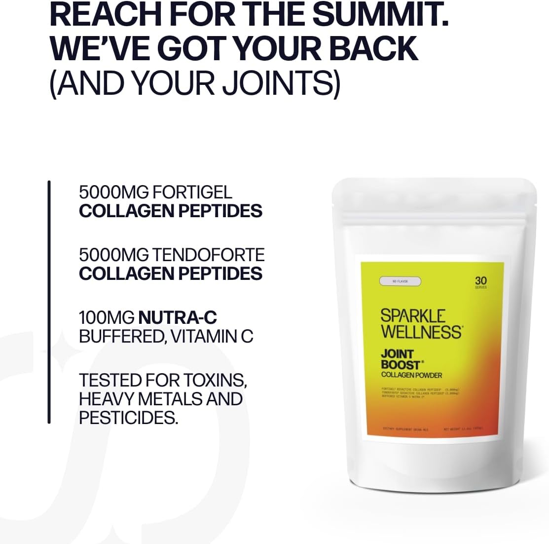 Joint Mobility Support Collagen Powder Supplement with FORTIGEL & TENDOFORTE Peptides - Sparkle Wellness Joint Boost (No Flavor) [30 Servings] - Espot.com.au
