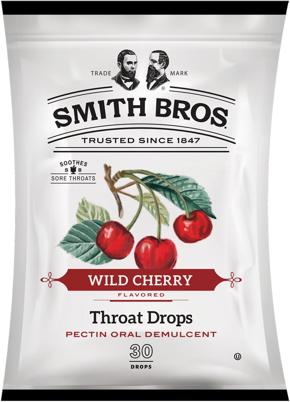 smith-bros-wild-cherry-sore-throat-drops-with-pectin---vintage-candy-lozenges---american-cough-drops-30ct-bag-1