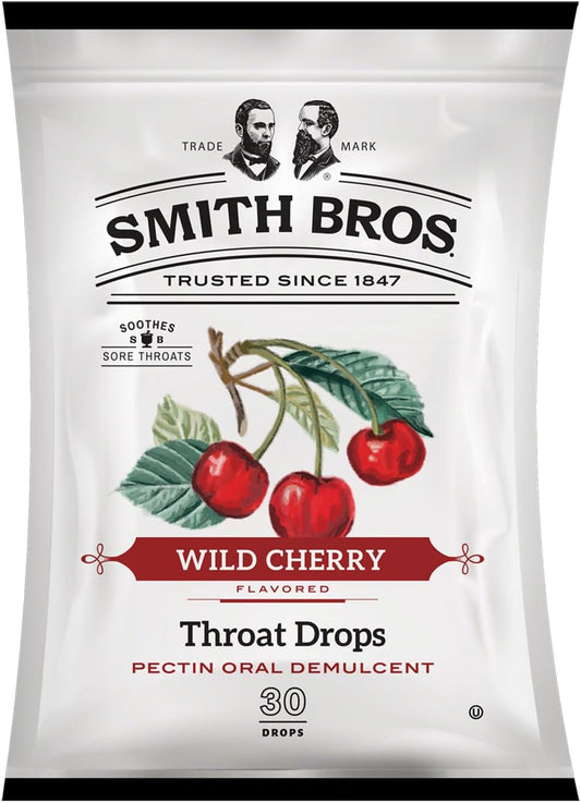 smith-bros-wild-cherry-sore-throat-drops-with-pectin---vintage-candy-lozenges---american-cough-drops-30ct-bag-1