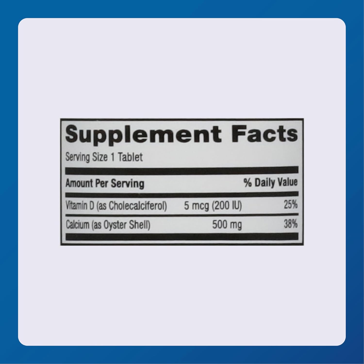 Oyster Shell Calcium Supplement with Vitamin D3 - 500 mg / 5 mcg - 60 Tablets - Supports Bone Health and Immune System - Espot.com.au