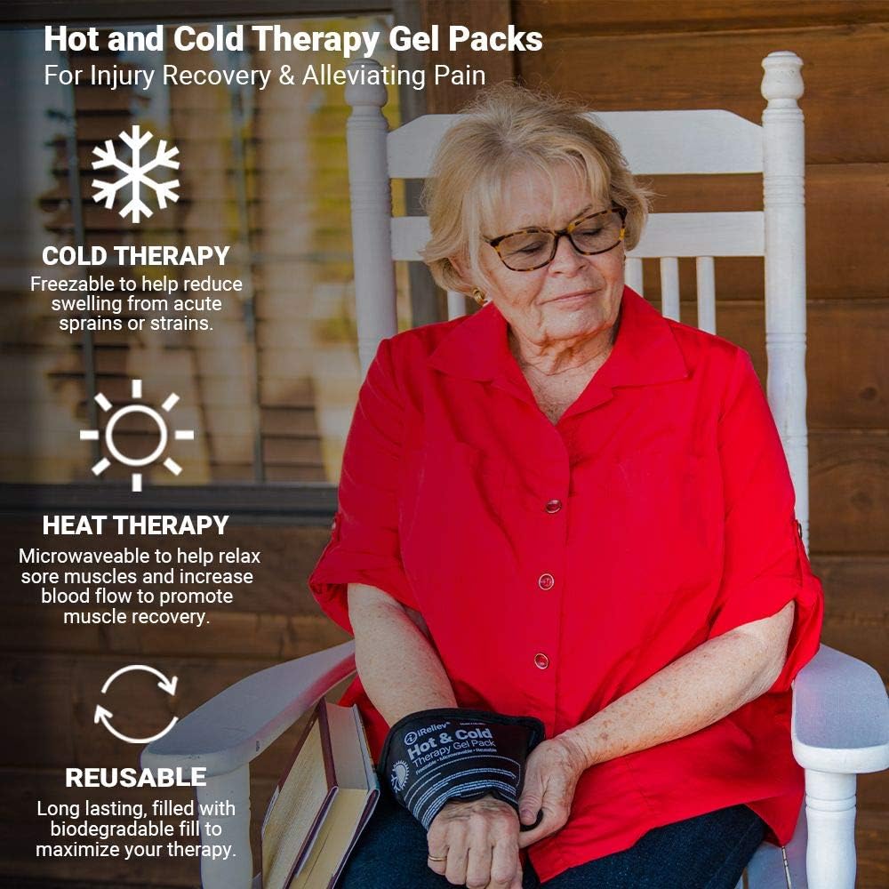 reusable-gel-ice-pack-for-hot-and-cold-therapy---microwaveable-and-freezable-pain-relief-for-arm-leg-knee-shoulder-and-back---compression-strap-included-3