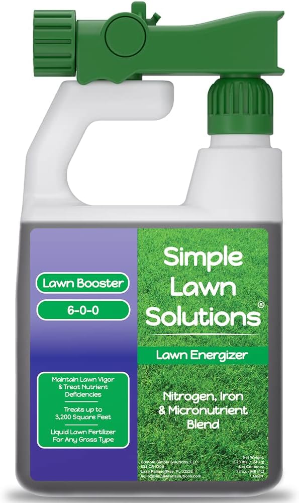 32 oz Liquid Lawn Fertilizer Spray with Iron for Deeper Green Turf - Commercial Grade Nitrogen - Suitable for All Grass Types - Simple Lawn Solutions - Espot.com.au
