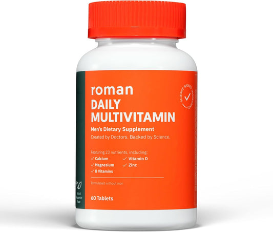 Men's Daily Multivitamin with 23 Key Nutrients for Physical, Brain, Heart Health - Includes Calcium, Magnesium, Zinc - 30-Day Supply - Espot.com.au