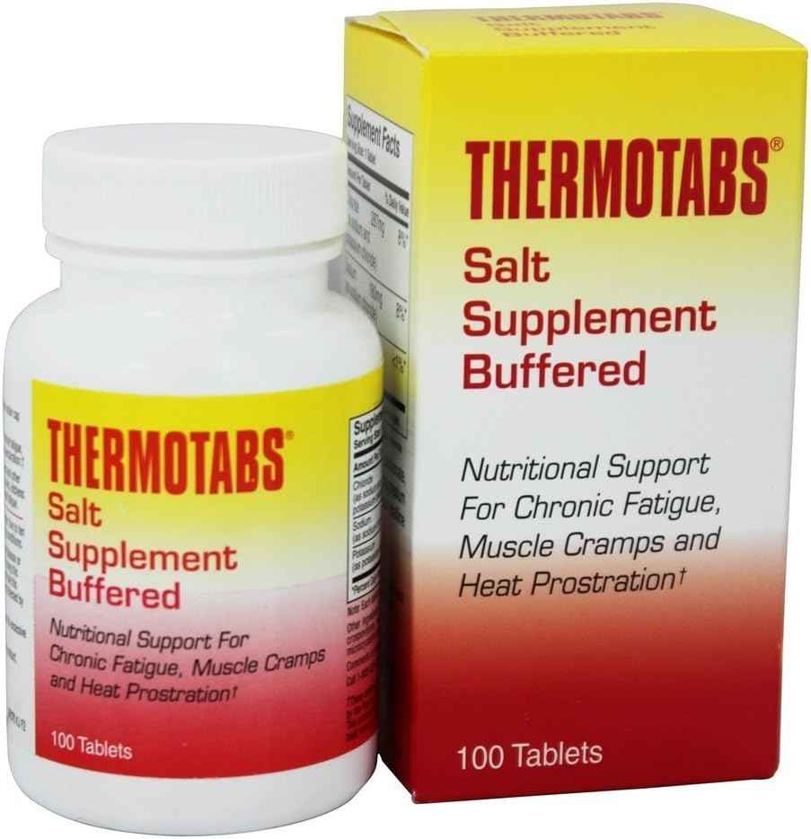 Buffered Thermotabs Salt Supplement - 100 Tablets for Electrolyte Balance and Hydration Support