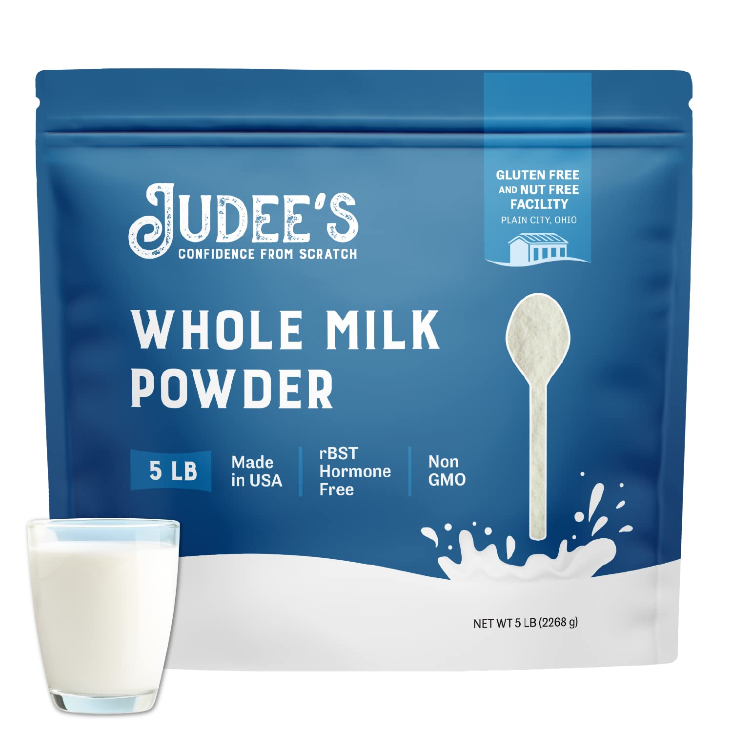 5 lb Judee's Gluten Free Whole Milk Powder - Non-GMO, rBST Hormone-Free - Baking, Pantry & Travel Essential - Made in USA - Espot.com.au