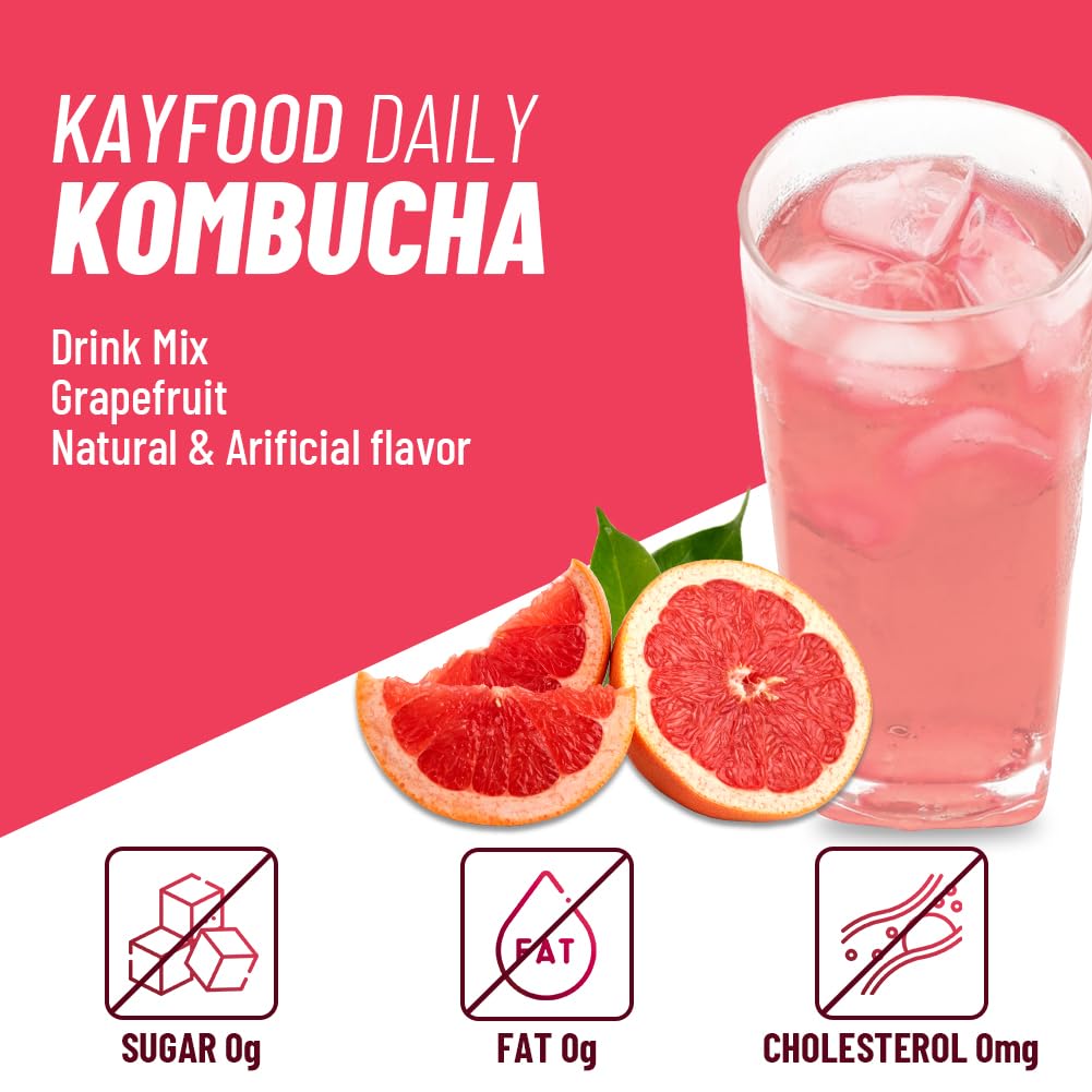 gut-healthy-kiwi-kombucha-tea-powder-mix-with-probiotics-prebiotics---zero-sugar-sparkling-beverage-for-iced-or-hot-tea-workout-tea---20-sticks-in-reusable-bottle-set---grapefruit-flavor-3