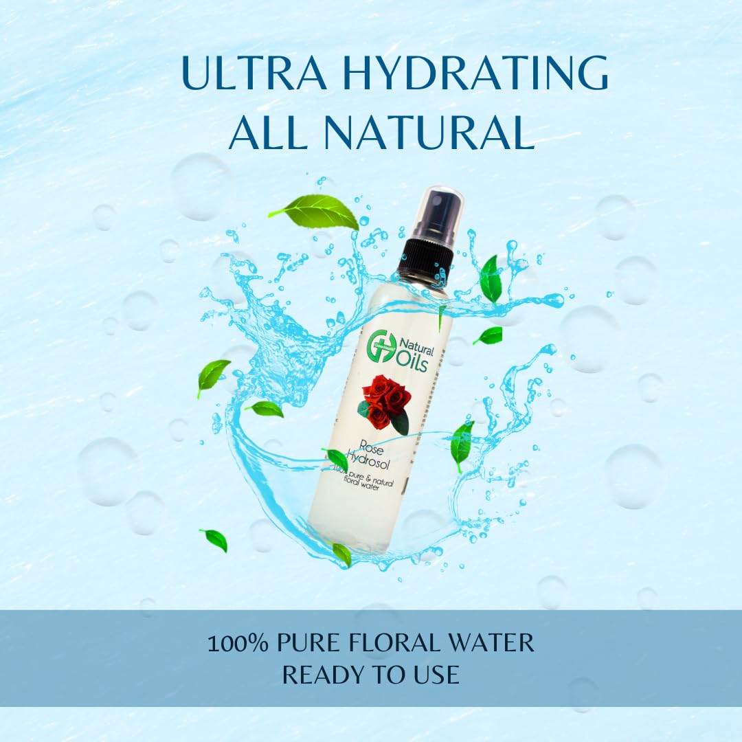 4 oz GreenHealth Rose Hydrosol Floral Water in Plastic Bottle with Black Spray Cap - Natural Face Toner and Skin Refresher for Hydration and Soothing - Espot.com.au