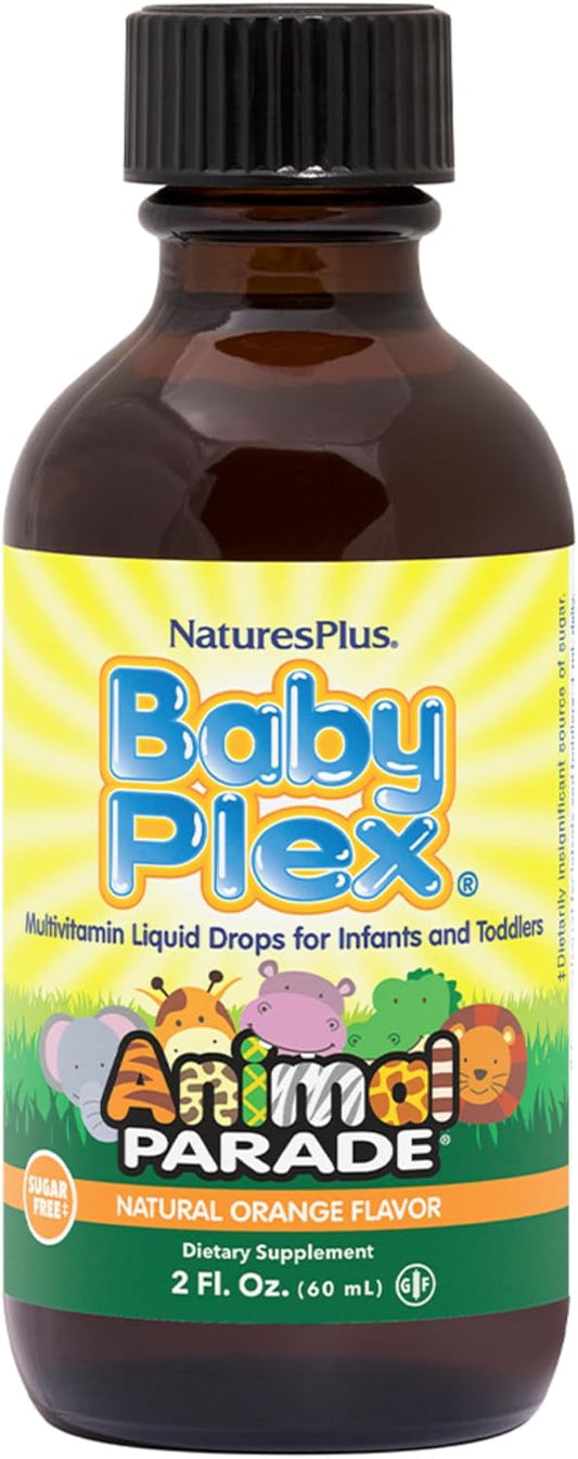 natures-plus-animal-parade-baby-plex-liquid-multivitamin-natural-orange-flavor-2-fl-oz-pack-of-2---sugar-gluten-free---120-servings-for-infants-toddlers-1