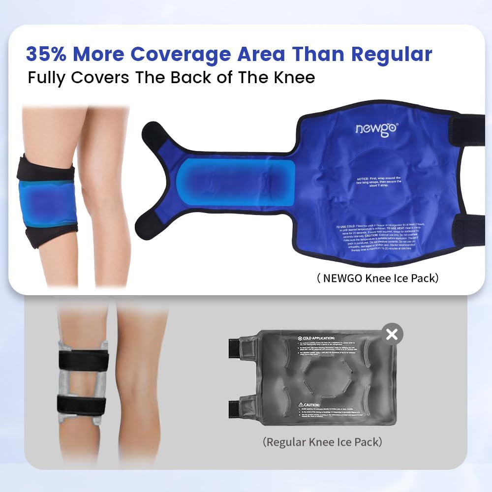 Reusable Gel Ice Pack Wrap for Knee Surgery Recovery - Cold Therapy for Injuries, Pain Relief, Swelling, Bruises - Fits Entire Knee - Espot.com.au