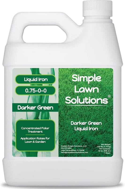 Liquid Iron Fertilizer for Darker Green Lawns - Chelated Micronutrients - Concentrated Green Booster for Turf Grass, Indoor Plants, and Gardens - 32 Ounce - Espot.com.au