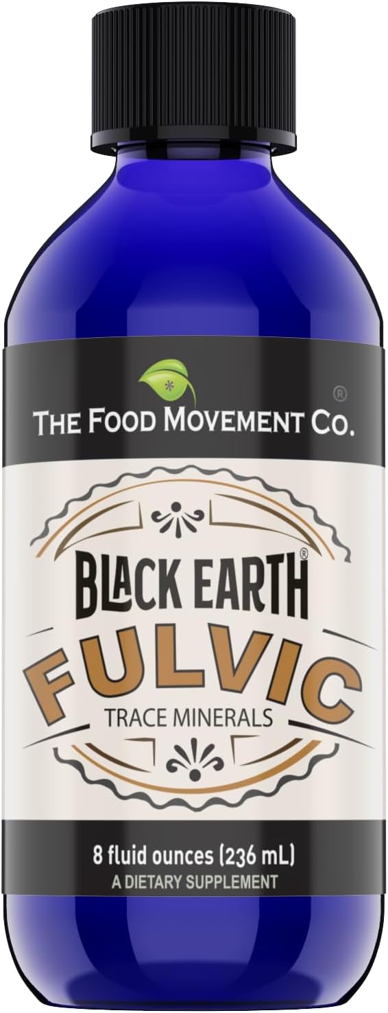 Black Earth Fulvic Acid - Humic Fulvic Minerals with Electrolytes for Digestive Health, Exercise Recovery & 8oz Trace Minerals Supplement by THE FOOD MOVEMENT CO. - Espot.com.au